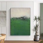 “Vast Green Field Abstract” - Impressionist Abstract Painting On Canvas PT1207