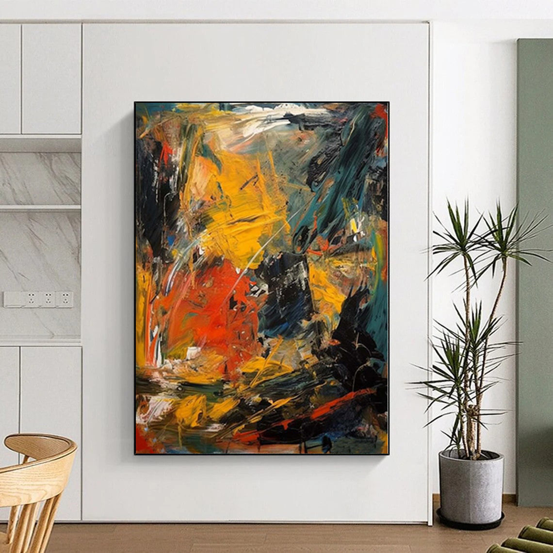 “Intense Abstract Expression of Raw Emotion” - Bold Abstract Painting On Canvas PS0240