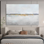 “Subtle Gold - Blue Horizon” Abstract Landscape DKS219