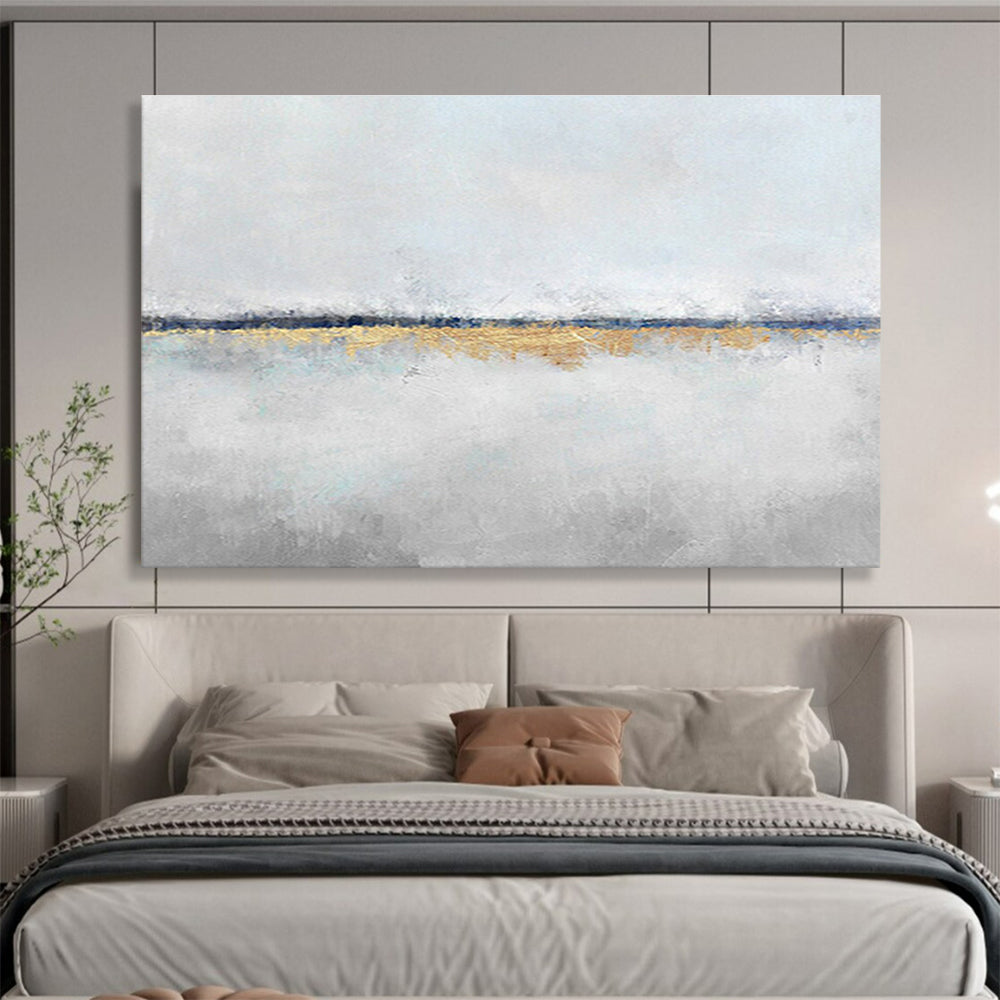 “Subtle Gold - Blue Horizon” Abstract Landscape DKS219