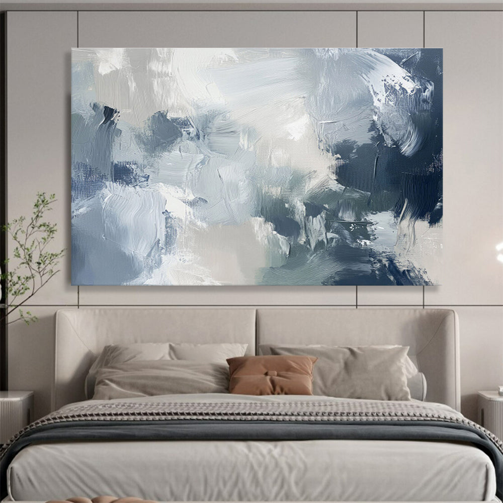 “Blue - Grey Abstract Clouds” Abstract Painting On Canvas DKS237