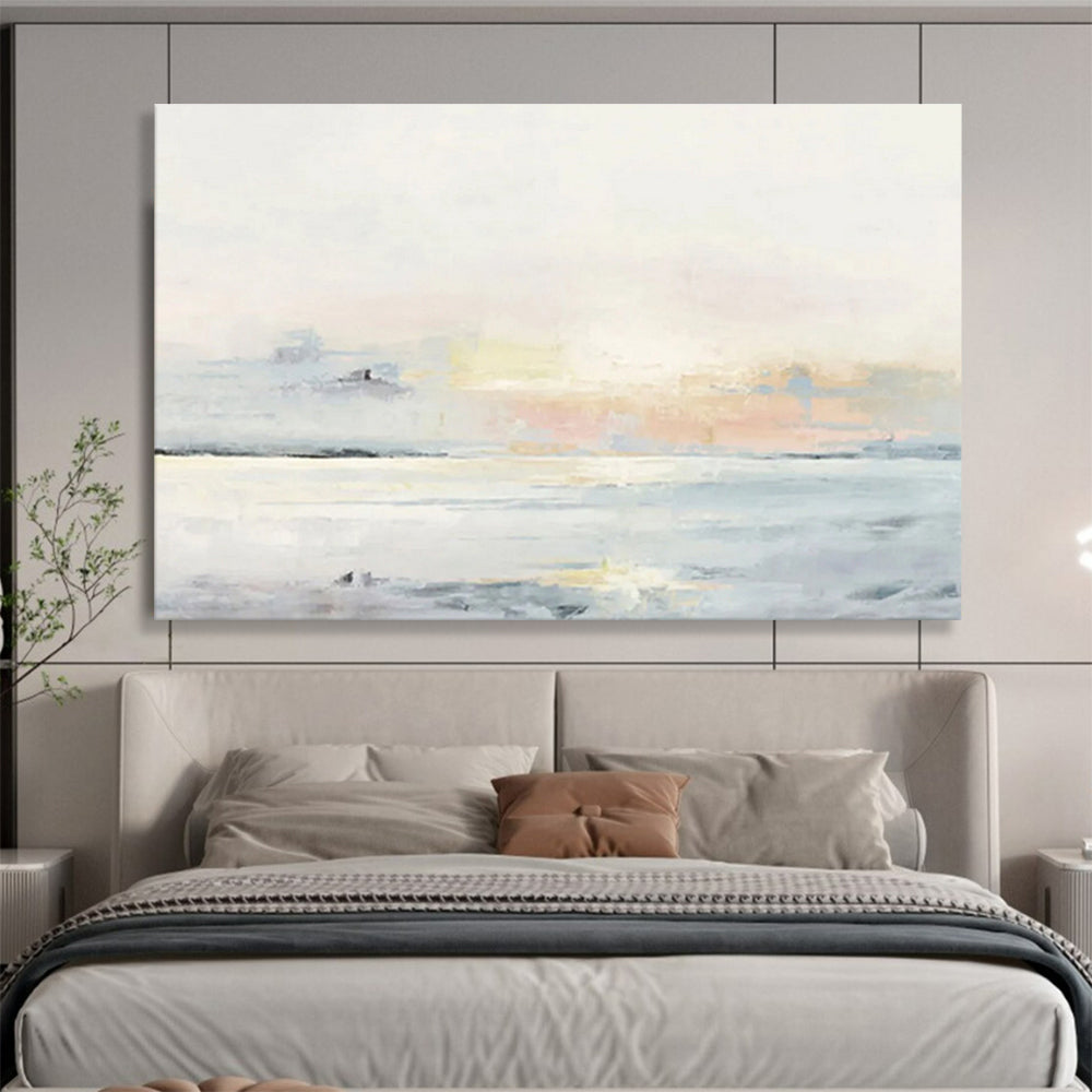 “Pastel Seascape Abstract” - Dreamy Coastal Painting On Canvas DKS406