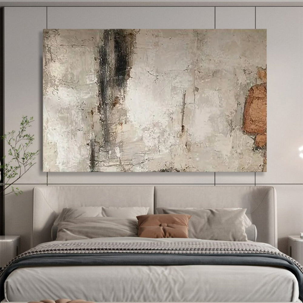 “Gray - Brown Textured Wall” - Neutral Tones “Urban Relic” Painting On Canvas PT1625