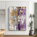 “Purple & Gold Elegance” - Rich Tones & Metallic Accents Painting On Canvas DS134