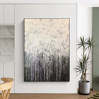 “Gray Drip Gradient” - Gray, Black, White Abstract Drip Painting On Canvas PS0566