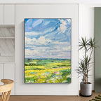 “Vibrant Countryside View” - Impressionistic Landscape Painting On Canvas PT1050