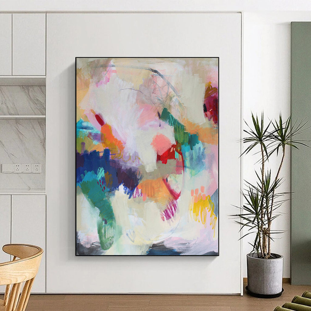 “Colorful Abstract Harmony” - Vibrant Abstract Painting On Canvas PS0094