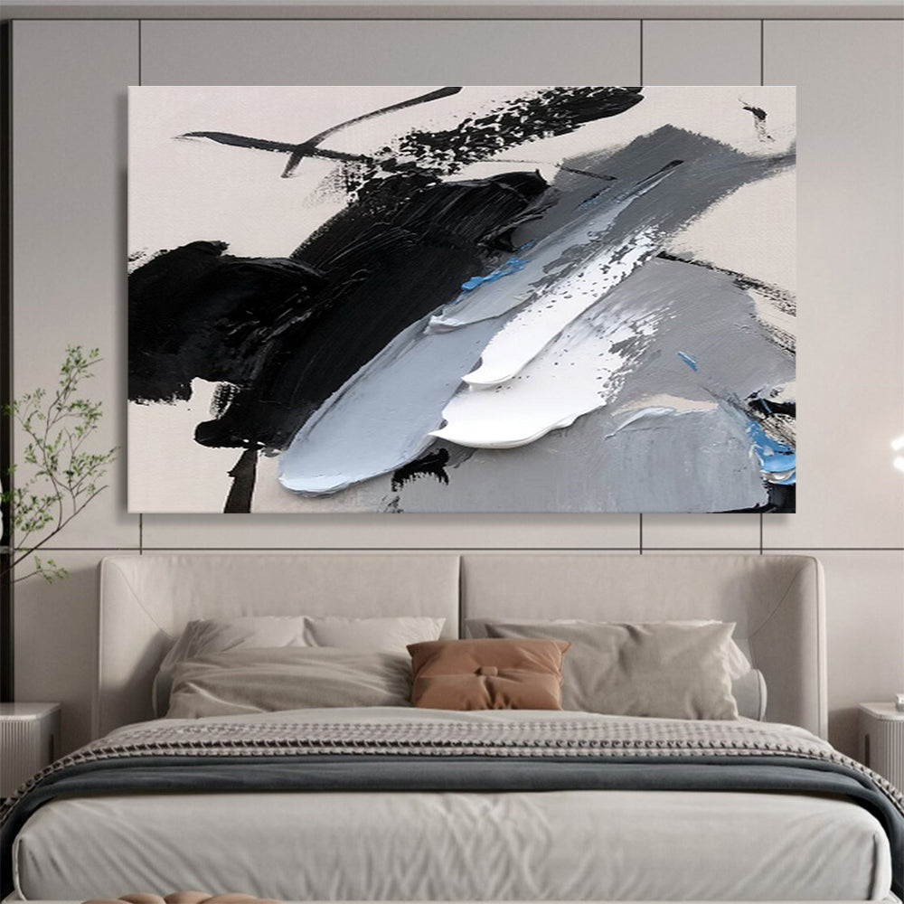 “Black - Grey Abstract Boldness” Painting On Canvas DKS310