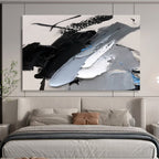 “Black - Grey Abstract Boldness” Painting On Canvas DKS310