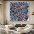 Colorful Tangled Lines on White "Color Chaos" Abstract Painting On Canvas PS1316