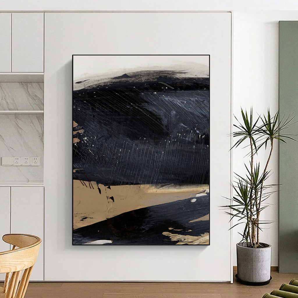 “Textured Gray Abstraction” - Light & Dark Gray Layers with Dripping Effects Painting On Canvas DS203