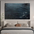 “Dark Blue Ocean Waves” - Realistic Seascape Painting On Canvas PT263
