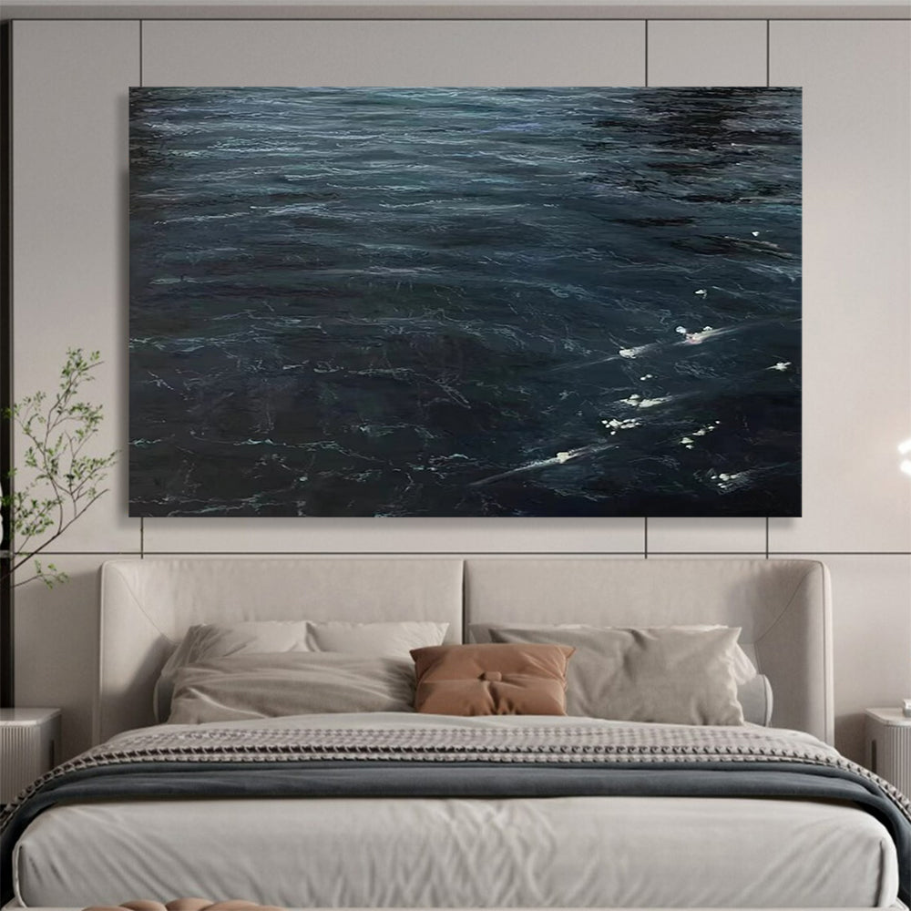 “Dark Blue Ocean Waves” - Realistic Seascape Painting On Canvas PT263