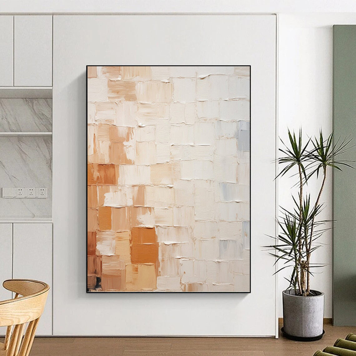 “Neutral Textured Abstract” - Minimalist Abstract Painting On Canvas PT1331
