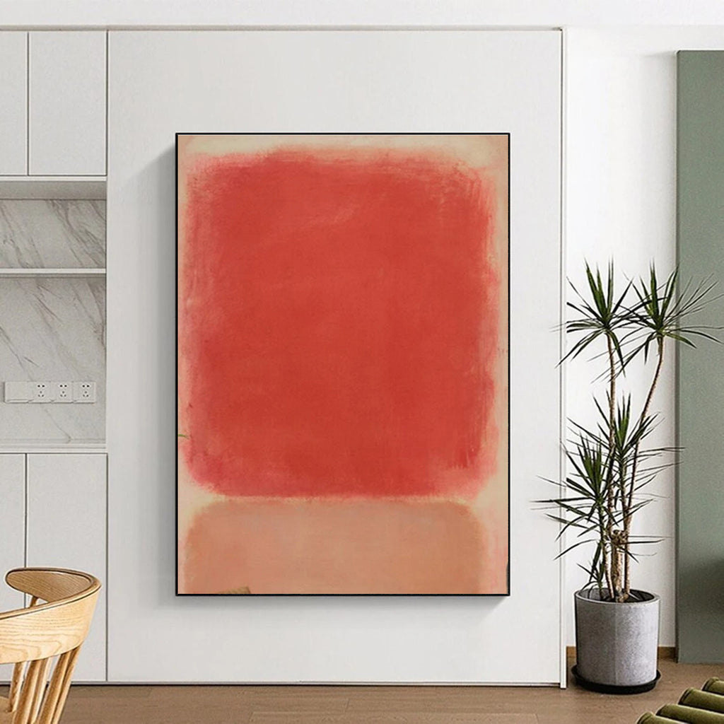 Soft Red and Pink Rectangles, "Blush Serenity" – Color Field Painting On Canvas PS0895