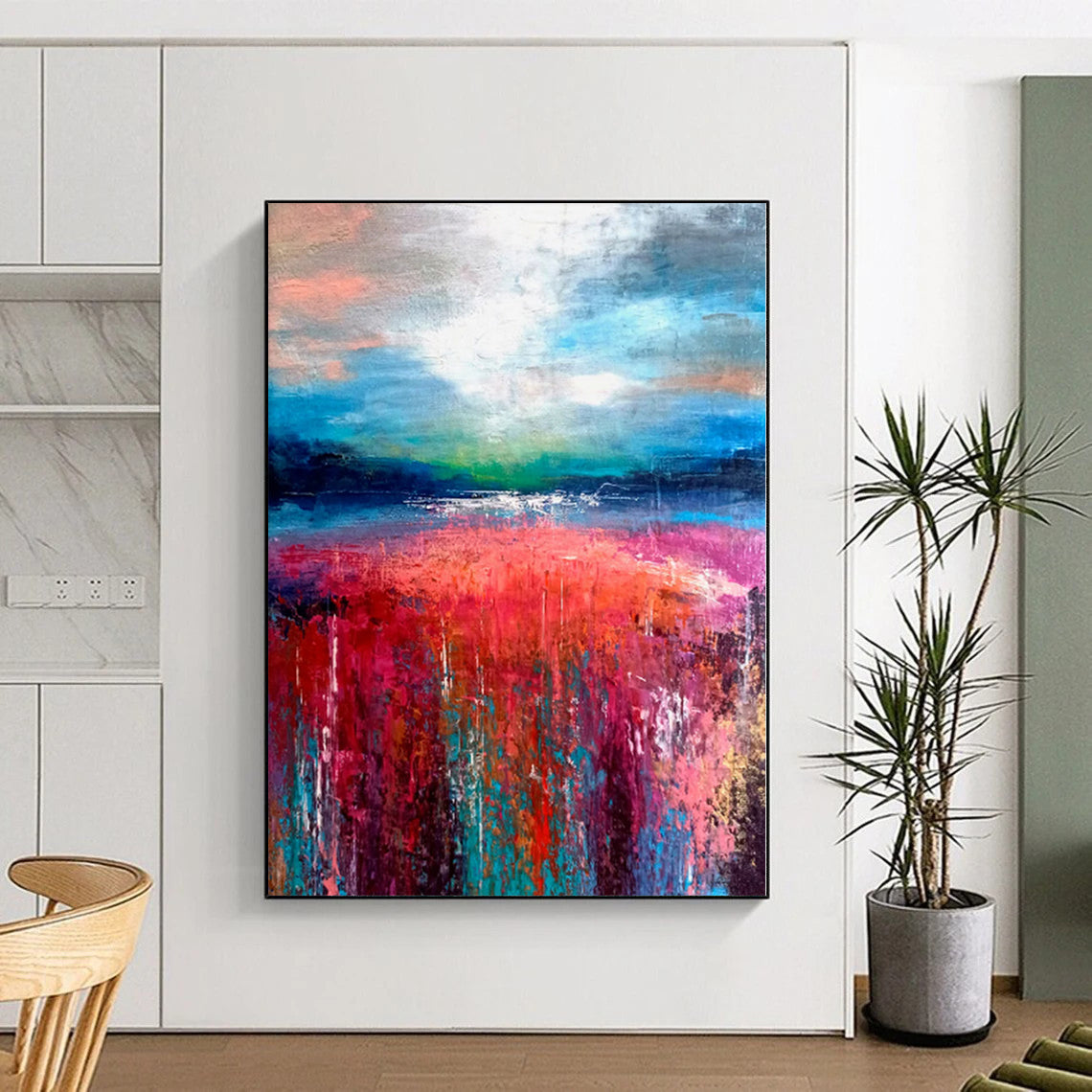 “Vibrant Field Abstract” - Abstract Landscape - Inspired Painting On Canvas PS0012