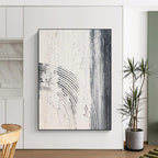 “Linear Textures: Gray, White Abstract” - Subtle Abstract Painting On Canvas DS399