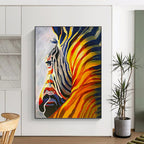 “Colorful Zebra Abstract” - Expressionist - Inspired Animal Painting On Canvas PT1428