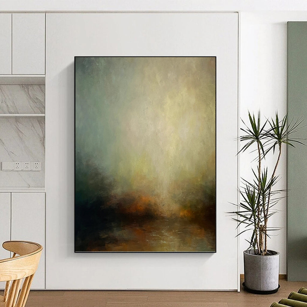 “Muted Tonal Abstract 2” - Serene, Gradient - Hued Painting On Canvas PT1535