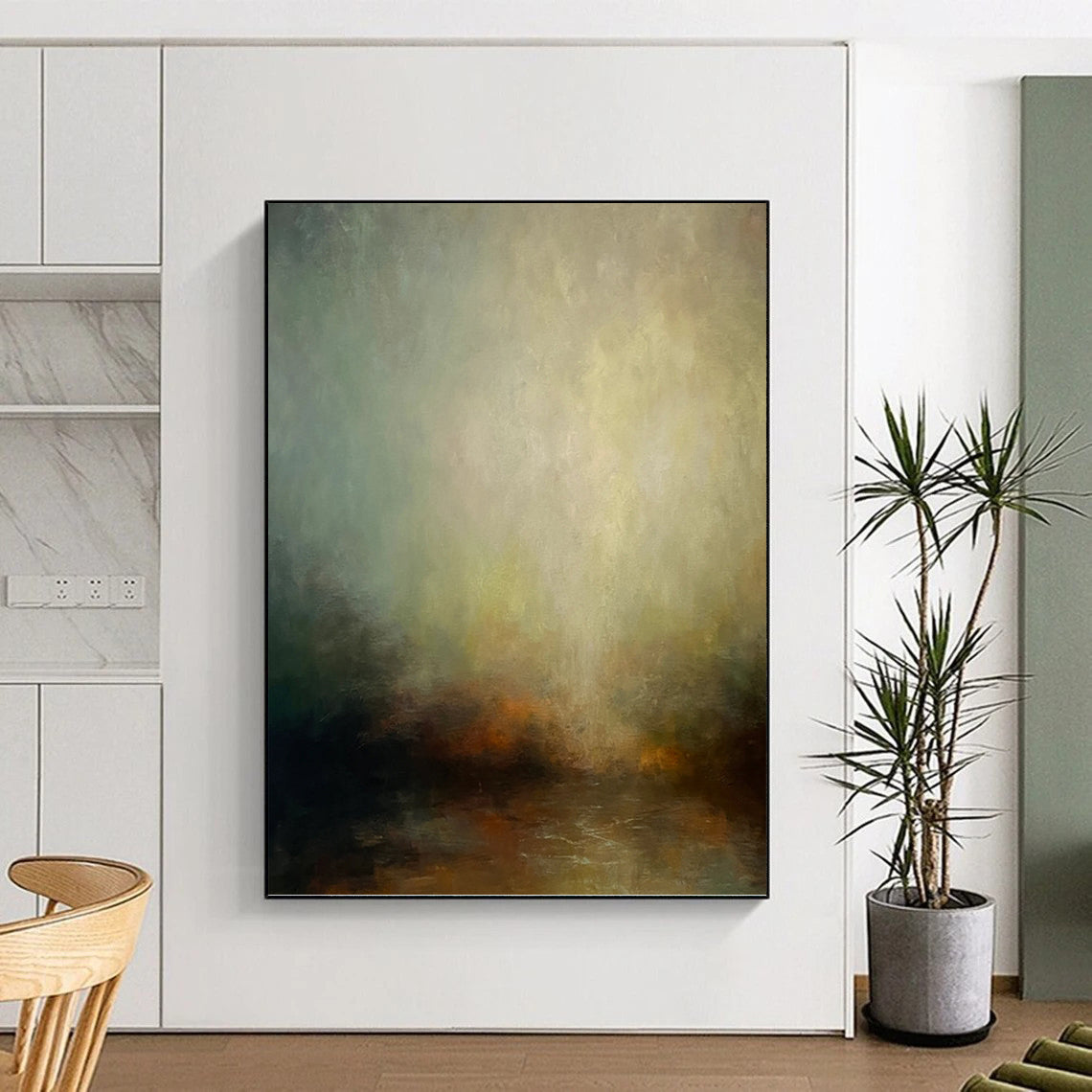 “Muted Tonal Abstract 2” - Serene, Gradient - Hued Painting On Canvas PT1535