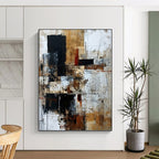 “Brown - Black Abstract” - Abstract Expressionist Painting On Canvas PT1330