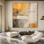 Soft Pinks, Oranges, and Creams with Curved Forms "Sunset Silhouettes" Abstract Shape - Focused Painting On Canvas PS1057