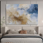 Blue and Beige Abstract Clouds Abstract Landscape Painting On Canvas DKS136