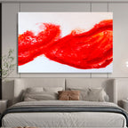 “Dynamic Red Abstract Wave” - Abstract Painting On Canvas DKS569