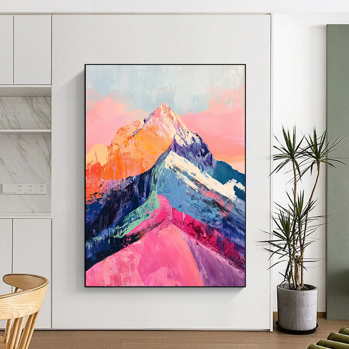 “Colorful Mountain Peaks” - Vibrant Landscape Abstract Painting On Canvas DS283