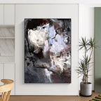 “Monochrome Abstract Intrigue” - Modern Abstract Painting On Canvas PS0048