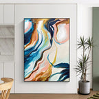 “Colorful Flowing Abstract” - Abstract Impasto Painting On Canvas PS0033