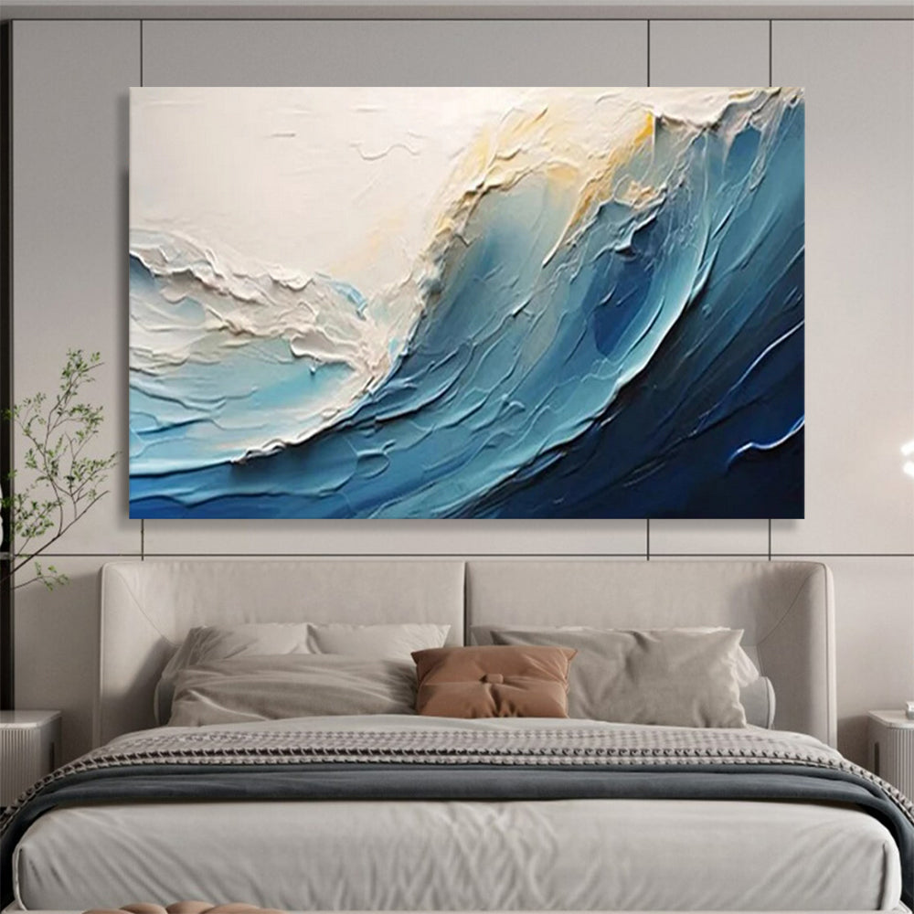 “Impasto - Blue Ocean Wave” - Dynamic - Seaside Painting On Canvas PT1554