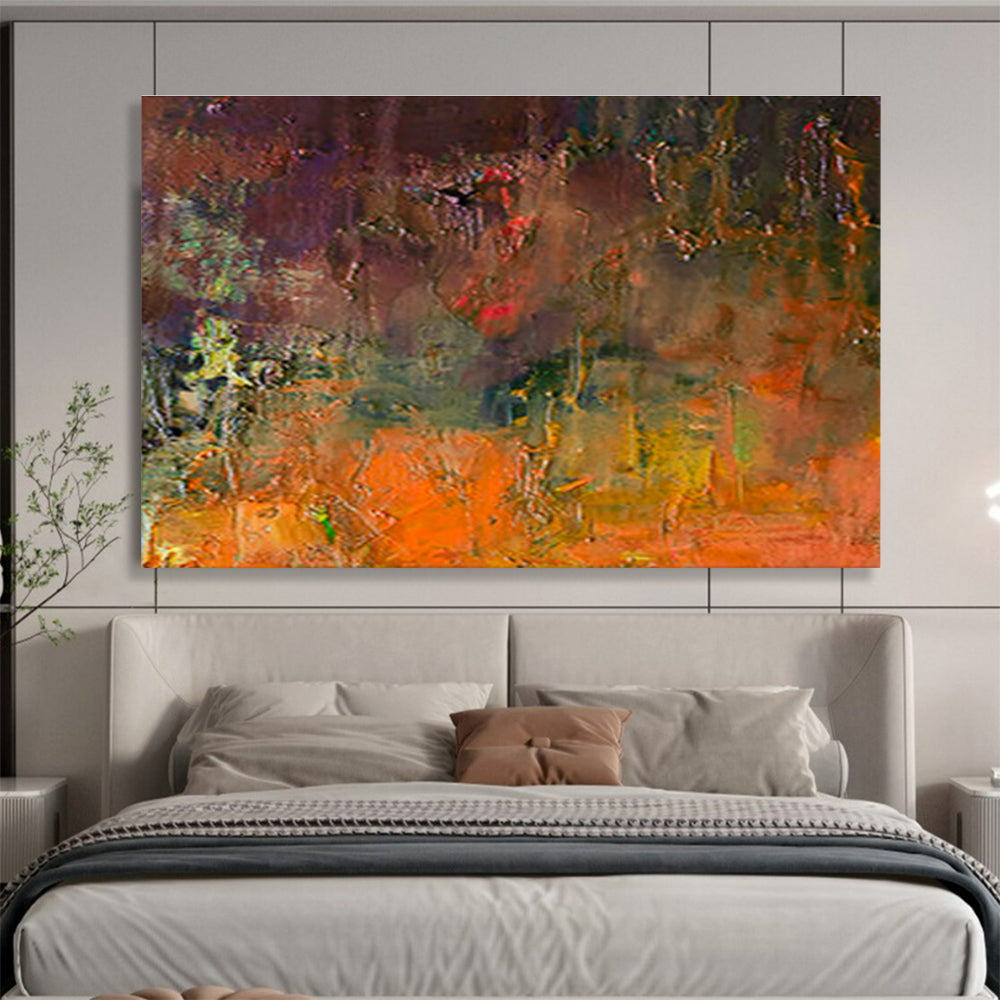 Colorful Abstract Landscape - Contemporary Abstract Painting On Canvas DKS370