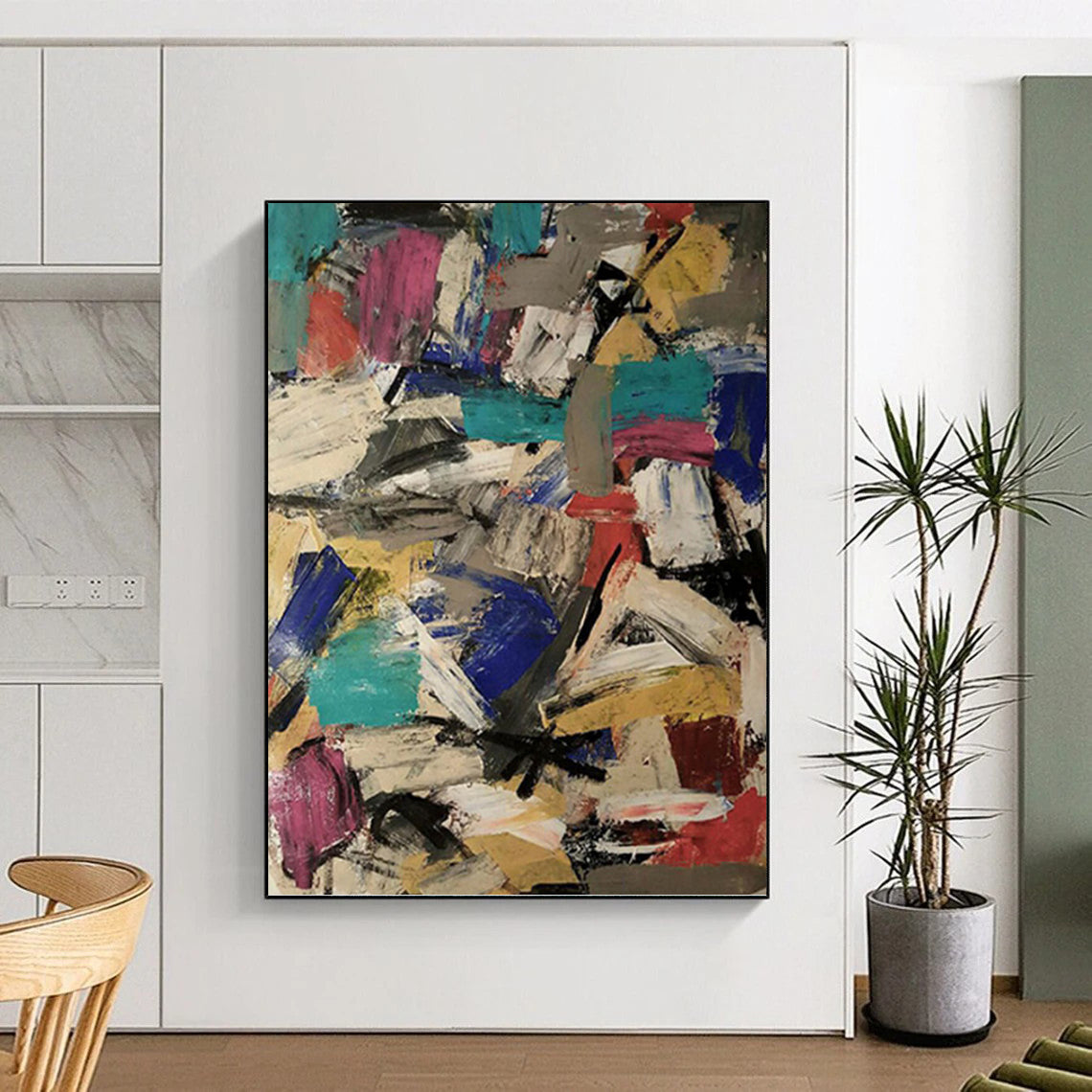 “Colorful Abstract Chaos” - Abstract Expressionist Painting On Canvas PT1039