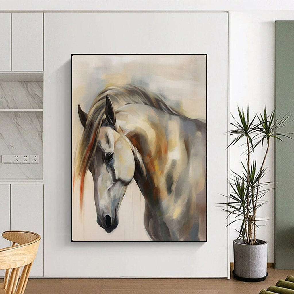 Ethereal Equine Soft - Hued Abstract Horse, Painting On Canvas PT2144