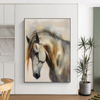 Ethereal Equine Soft - Hued Abstract Horse, Painting On Canvas PT2144