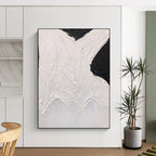 “Black and White Textured Abstract Forms” - Subtle Abstract Painting On Canvas DS405