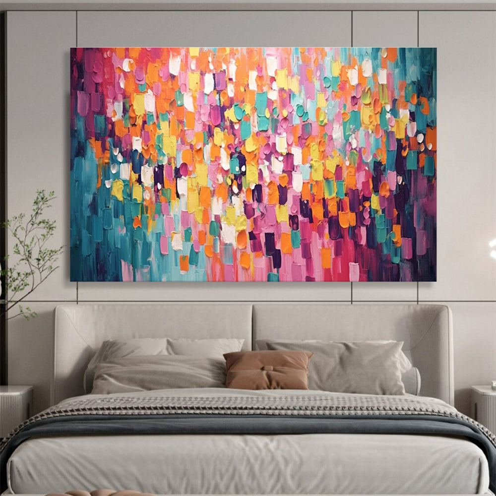 “Colorful Abstract Cubes” - Abstract Oil Painting On Canvas DKS868