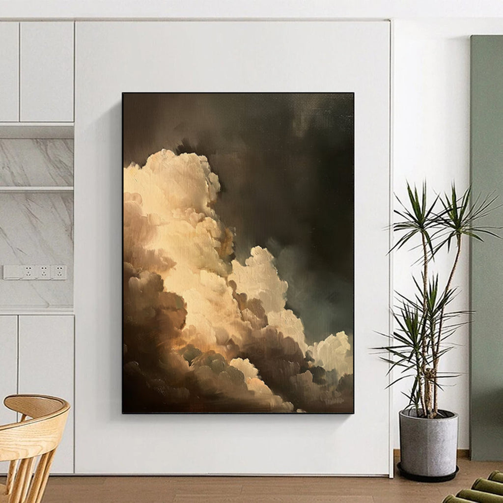 “Dark - Light Dramatic Clouds” - Romantic Sky Painting On Canvas DS014