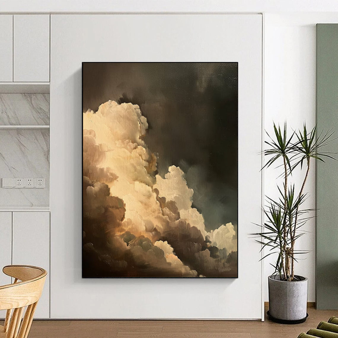 “Dark - Light Dramatic Clouds” - Romantic Sky Painting On Canvas DS014