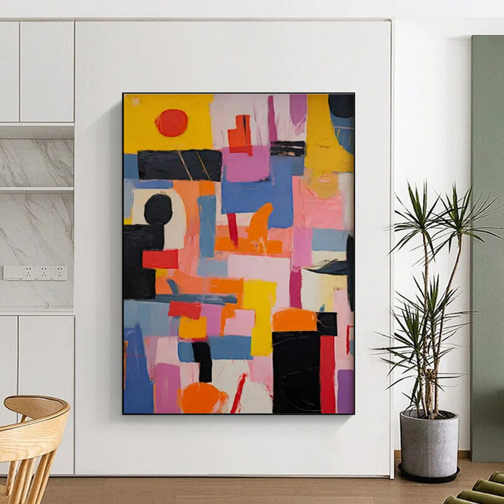 Colorful Geometric, "Urban Geometry" – Abstract Geometric Painting On Canvas PS0880
