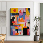 Colorful Geometric, "Urban Geometry" – Abstract Geometric Painting On Canvas PS0880