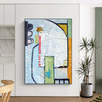 “Colorful Urban Abstract” - Abstract Cityscape Painting On Canvas PT2374