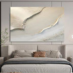 Textured White Abstract Painting On Canvas DKS040