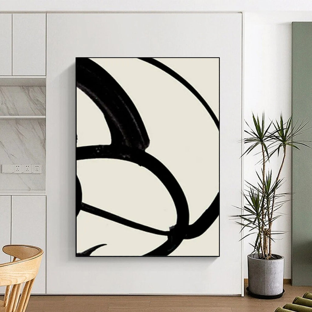 “Black Loops” - Abstract Calligraphy - Inspired Painting On Canvas PT2318