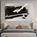 “Black - White Bold Strokes” Abstract Painting On Canvas DKS284