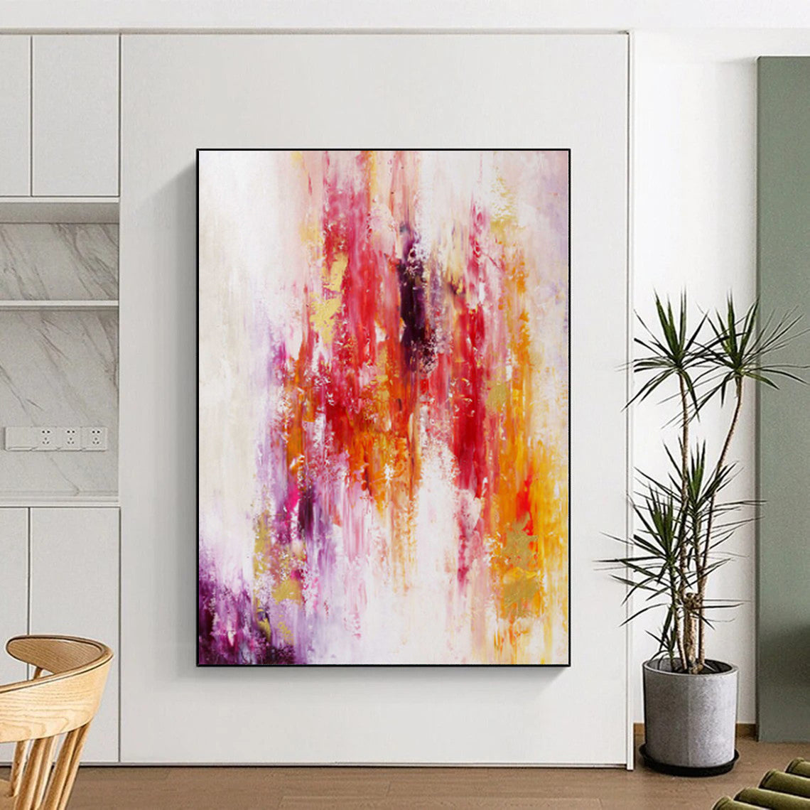 “Color Cascade Abstract” - Fluid Abstract Painting On Canvas PS0060