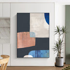 “Geometric Color Blocks” - Modern Shapes & Muted Tones Painting On Canvas DS200