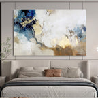 “Blue And Gold Revisited” - Abstract Painting On Canvas DKS509
