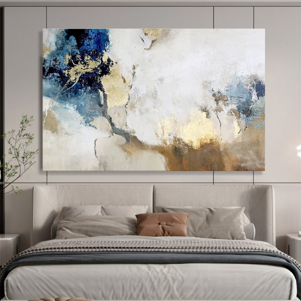 “Blue And Gold Revisited” - Abstract Painting On Canvas DKS509